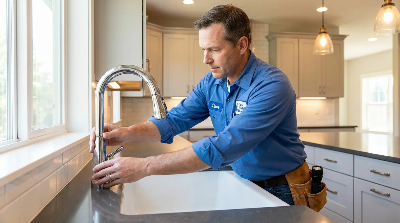 Kitchen faucet installation by Johns Plumbing LLC in Dresden